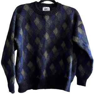 Vintage Hallet San Francisco 100% Alpaca Argyle Sweater Women’s Medium/Large